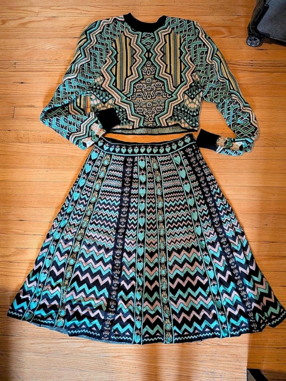Missoni Geometric Skirt And Shirt Set